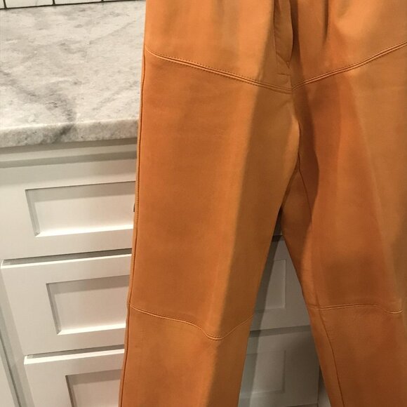 Karen Stilon Pants Womens 5/6 Tan Leather 90s Vintage Western Cowgirl Rodeo - Picture 3 of 12